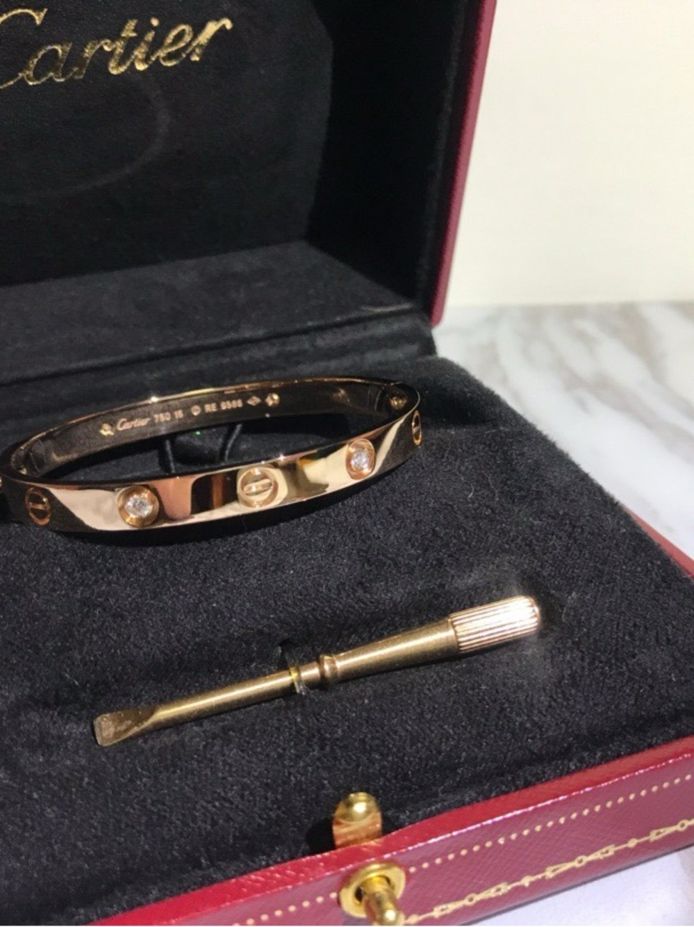 Cartier Yellow Gold Diamond Love Bracelet for Men